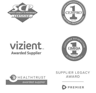 Six logos representing awards won by Fresenius Kabi